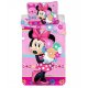 Detské licenčné obliečky Minnie s kyticou 1x70x90 cm, 1x140x200 cm